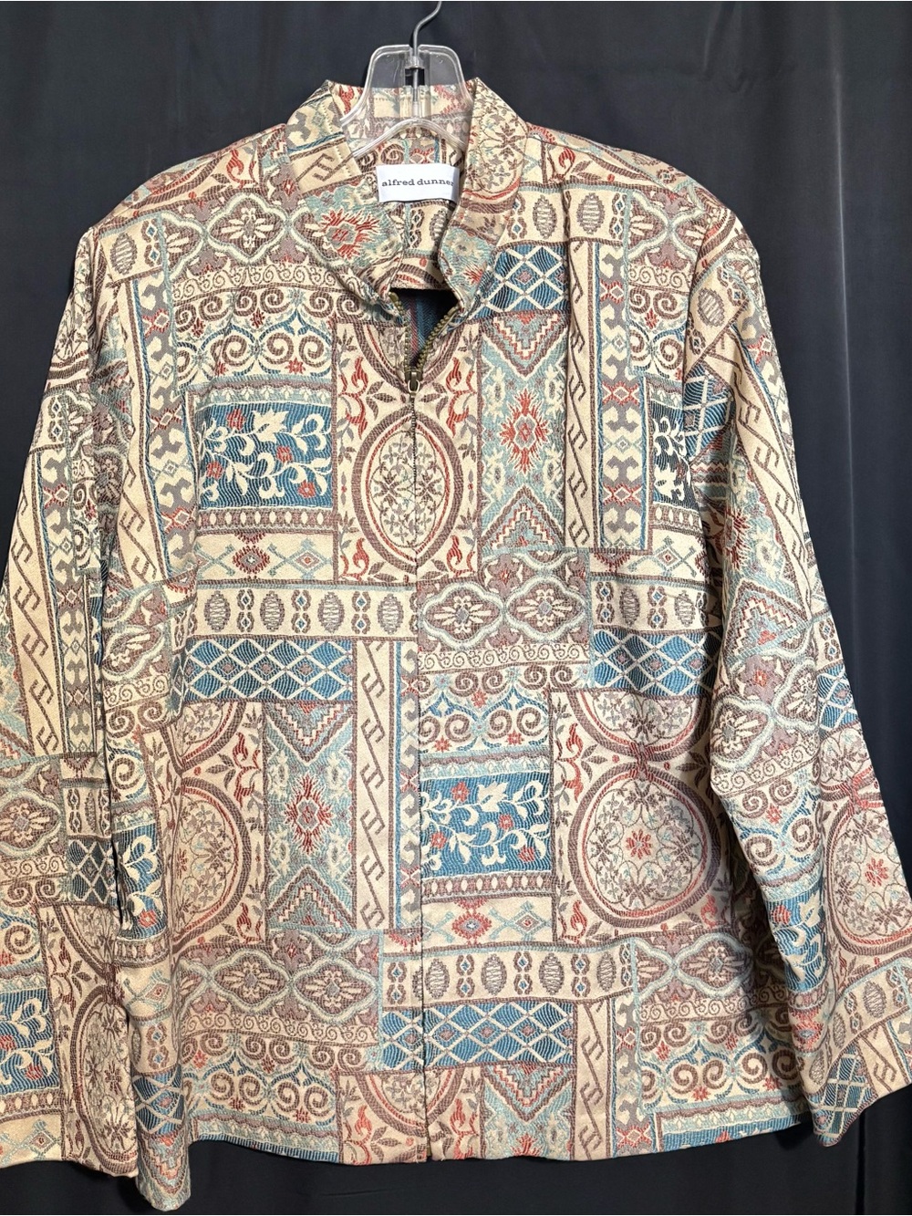 Alfred Dunner size 14 Tapestry Geometric Patterned Full Zip Blazer Jacket -